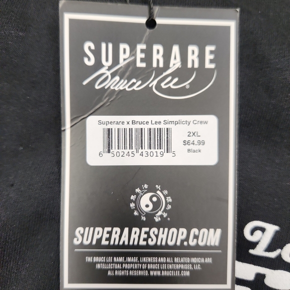 Superare X Bruce Lee Simplicity Crewneck Pullover Sweat Shirt Men's 2XL NWT - Picture 5 of 9